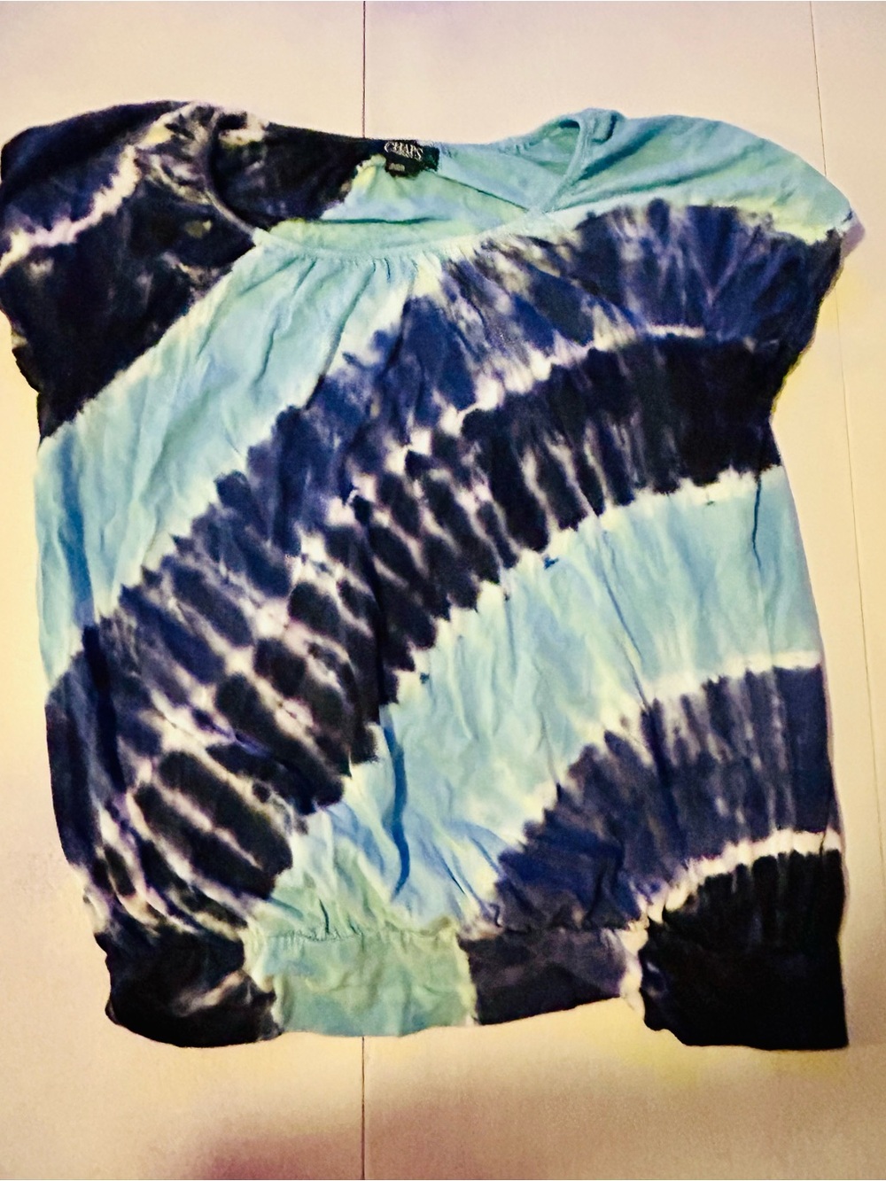 Chaps Blue & Navy Spiral Tie-Dye Short Sleeve Kids Tee